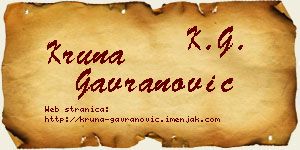 Kruna Gavranović vizit kartica